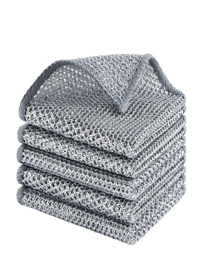 KTT Non Scratch Wire Dishcloth,Multipurpose Wire Dishwashing Rags for Wet and Dry,Reusable Kitchen Cleaning Cloths for Sinks,Dishes,Kitchen Pots and Pans.(5Pcs) - Image 1